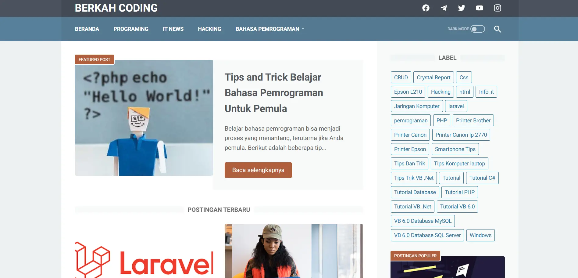 Thumbnail Berkah Coding Learning Blog